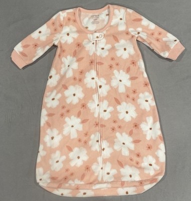 Carters Baby Girl s Sleep Sack Pajamas 3-6 Months Pink Fleece Floral Cozy Cuddle