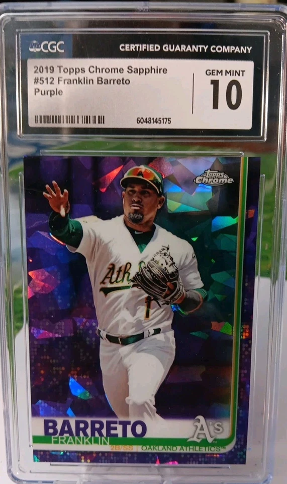 Topps Sapphire #512 Franklin Barreto 2019 púrpura gema graduada CGC como nueva 10 08/10!🔥 Foto 2 de 4