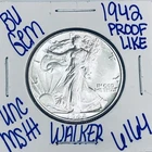 1942 BU UNCIRCULATED WALKING LIBERTY SILVER HALF DOLLAR AUTHENTIC U.S. MINT 6164
