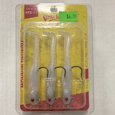 3CT Strike King Homing Minnow 3in 1/4oz Swimbait Pearl Soft Plastic 3-Pack 