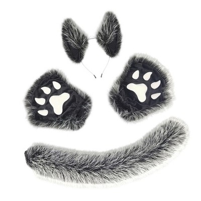 Faux Furs Wolf Ears Headgear Costume Headband For Cosplay And Theme Parties
