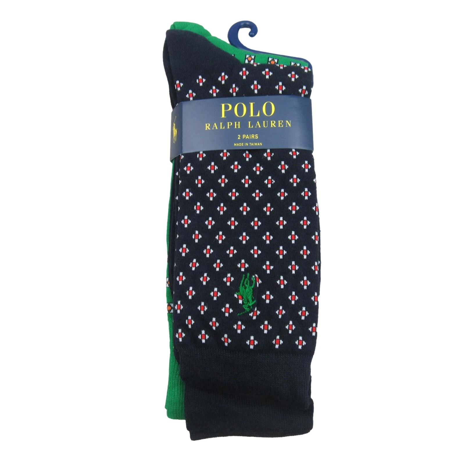 Polo Ralph Lauren Foulard Slack Socks Men's Size 6-12.5 (2 PAIRS) Navy Green NEW