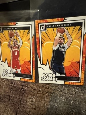 LOT OF 2 2023-2024 PANINI DONRUSS BOMB SQUAD CARDS Luka Donic & Trae Young