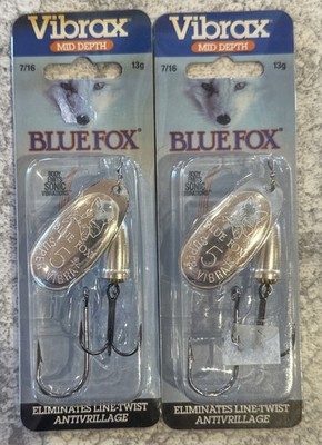 2 Packs Blue Fox Vibrax Spinners Size 5 Silver Silver