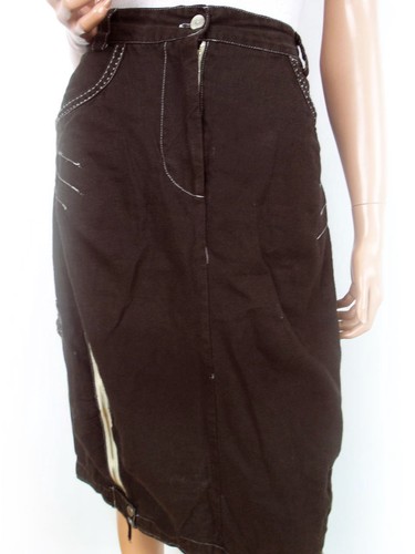 Jupe Crayon Droite Femme Preporn, Taille 40, Noire, Polyester, Zippée, Poches
