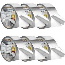 6Rolls Aluminum Foil Tapes, HVAC Duct Tape Heavy Duty, Silver Metal Adhesive ...