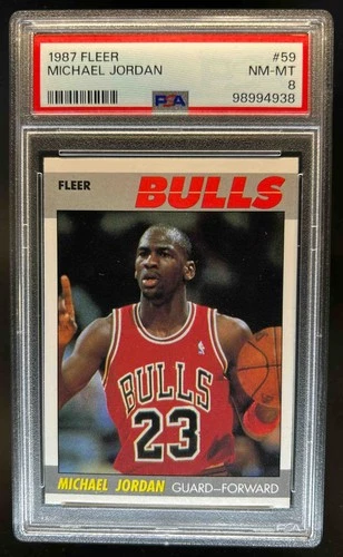 1987-88 Fleer Michael Jordan #59 Bulls PSA 8