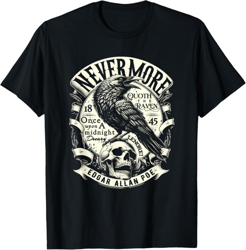 Edgar Allan Poe Nevermore Quoth The Raven T-Shirt | eBay