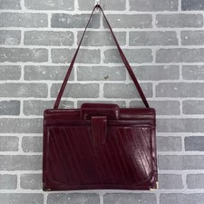 Burgundy Eel Skin Briefcase Laptop Bag Portfolio Shoulder Strap