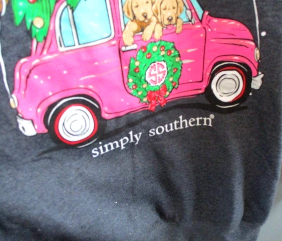 Simply Southern | Women's Christmas Dog "Merry & Bright" Sweatshirt Size Small - Image 2 of 4