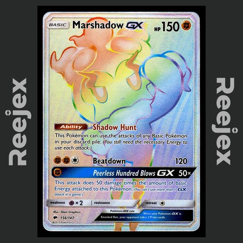 Marshadow GX - 156/147 - Secret Rare - Burning Shadows - Pokemon Card - LP