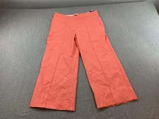 Counterparts Pants Womens Large Coral Ice Mid Rise Crop Wide Leg Stretch Pull On