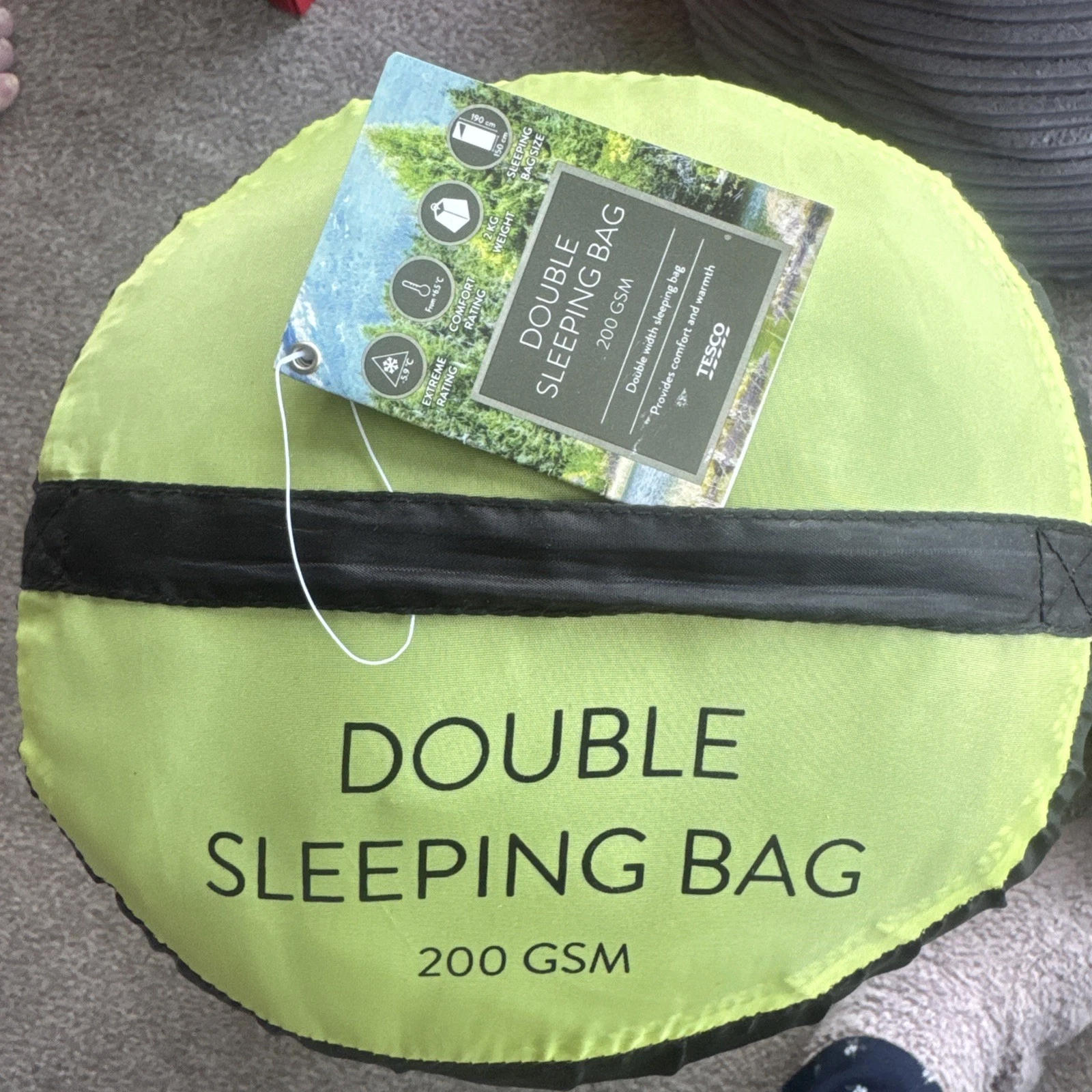NEW - Unopened with Tags - Tesco Rectangular Sleeping Bag 145 X 62 CM