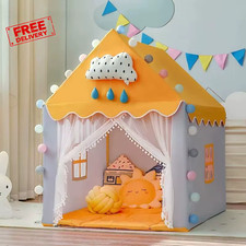 1.35m Large Children’s Toy Tent Pink Princess Castle Tipi Playhouse Gifts Kids