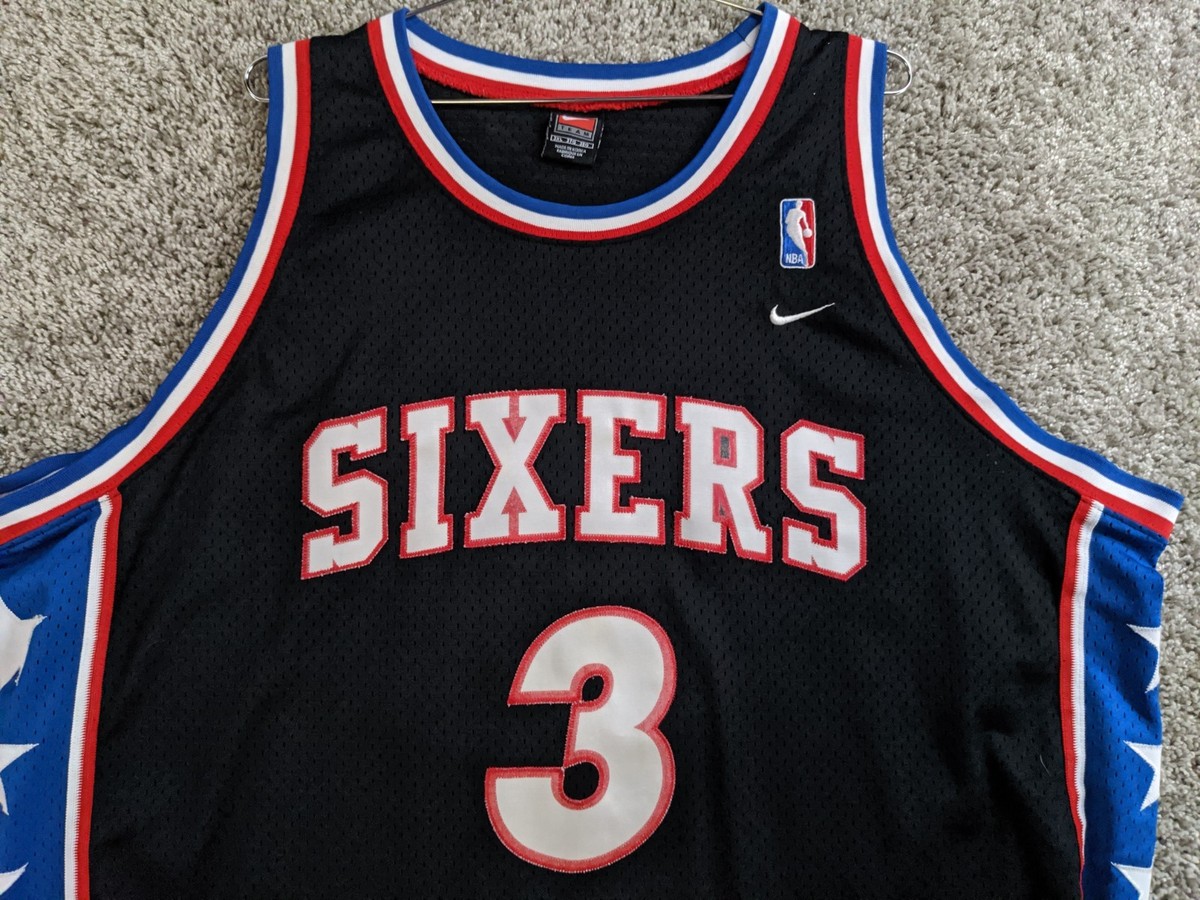 Vintage Allen Iverson Sixers NBA Nike Team Throwback 77 Jersey #3