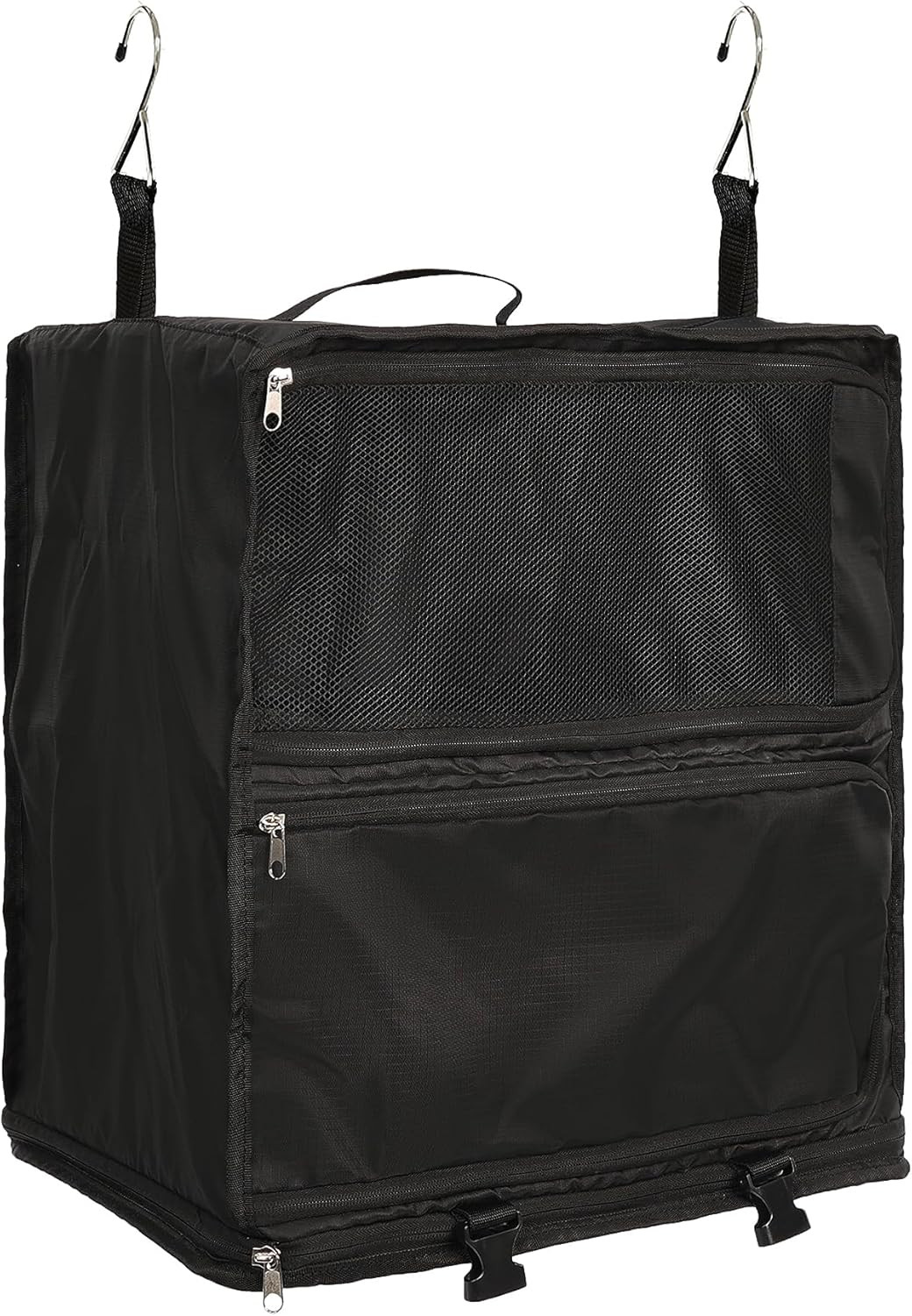 Hanging Packing Cubes Portable Closet 3-Shelf Travel Collapsible Compression Gar