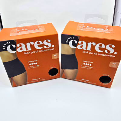 Revol Cares Sleep Short Leak Proof Breathable Period Boyshort Panties Black M