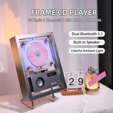 Transparent Frame CD Player Wall Mount CD Audio with Speaker Dual-BT 5.1 / FM