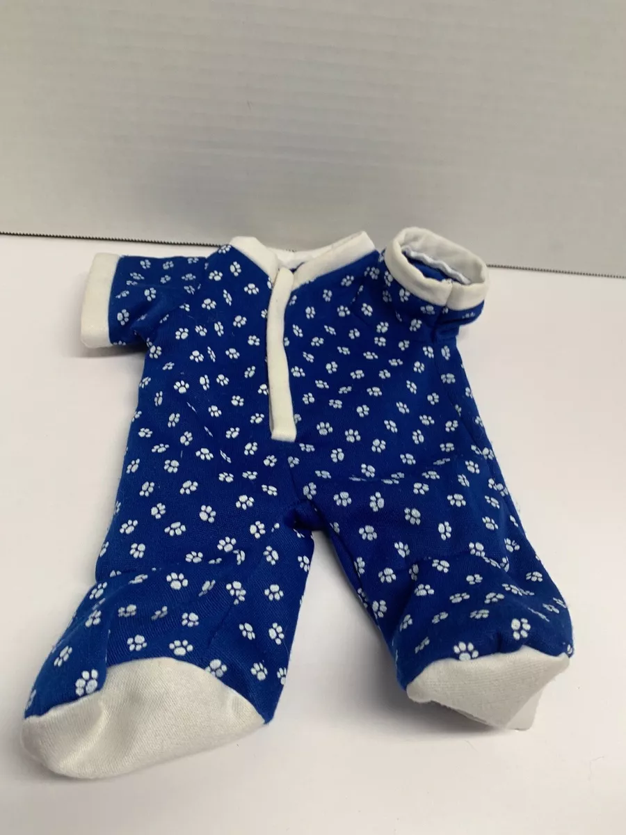 Kohls Snoopy One Piece Pajamas One Size PJS Blue White Paw Prints