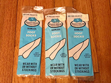 Vintage Womans Fruit Of The Loom Seamless Foot Socks One Size Fits Most Beige