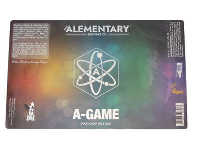 New Alementary Brewing Hackensack NJ Beer Can Label A-Game Hazy IPA