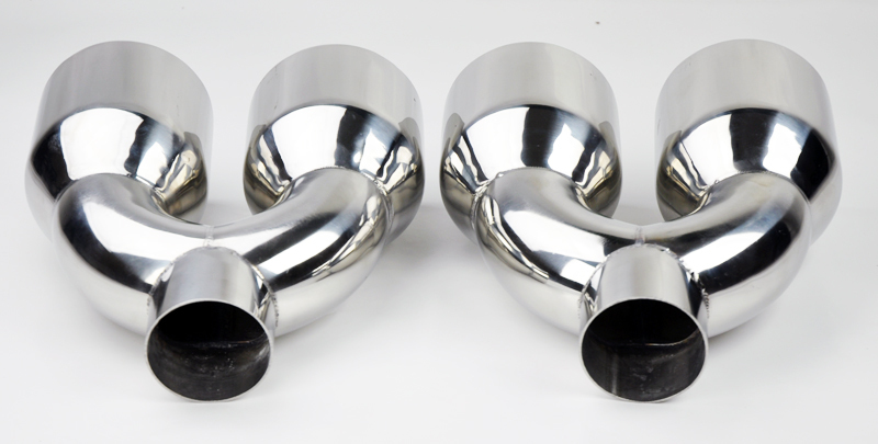 Dual 4.0" Quad Tip Staggered Exhaust Tips For Ford Mustang (1986-2017) - Stainless Steel
