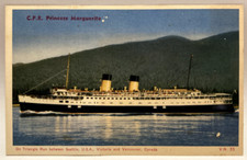 C.P.R. Princess Marguerite, Triangle Run, Seattle, Victoria & Vancouver Postcard