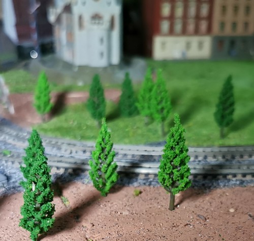 50 Dark Green and Medium Green Firs, Conifers, 48mm Tall - Picture 11 of 12