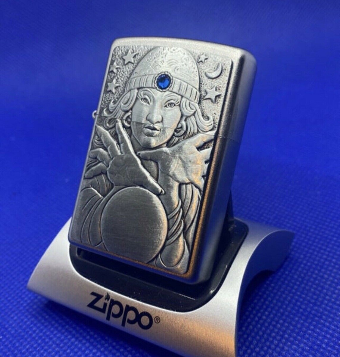 Vintage Zippo Gypsy Fortune Teller With Swarovski Crystal New In