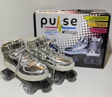 Pulse By Chicago Skates Light Up Silver Classic Roller Skates 5 Lights Faulty