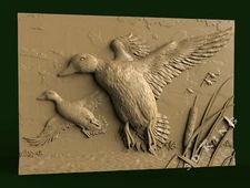 3D STL Model FLYING DUCKS for CNC Router Carving Aspire Artcam 3D Printer Cut 3D