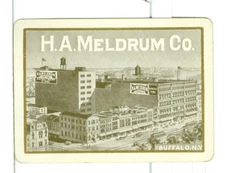 Single Vintage Old Wide Playing Card "H.A.Meldrum Co"  Dept Store, Buffalo, NY