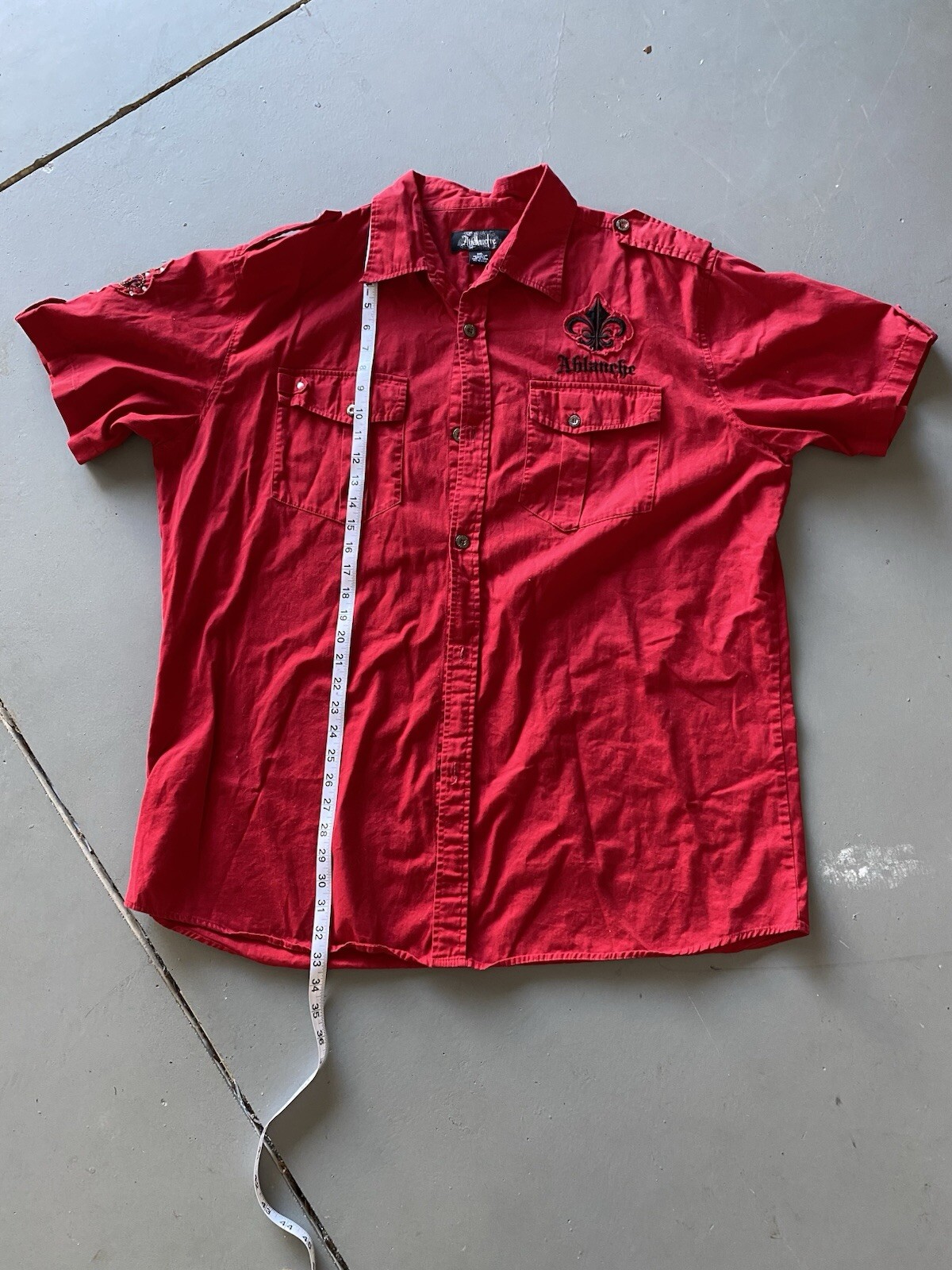 Ablanche Royalty Red Button Down Short Sleeve Shi… - image 5