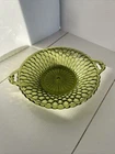 Vintage Indiana Depression Glass Green Honeycomb Oval Relish Dish 8.5''