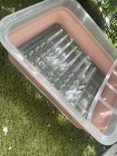 Image of collapsable dish drainer in glittery plastic 