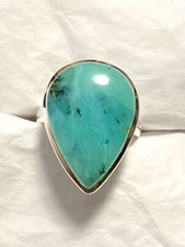 Beautiful Rare Natural Peruvian Opal Ring 925 Sterling Silver Size 9