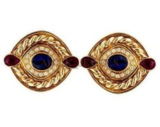 Heated Blue Sapphire  Heated Ruby with 18k Gold Plated Silver Cufflink 1858