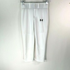 Under Armour Heatgear Youth Boys Utility Loose Fit White Baseball Pants Size S