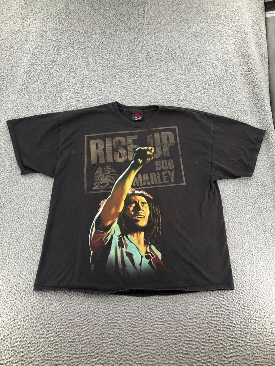 Vintage Bob Marley Shirt Mens 3X Black Rise Up Reggae Natty Dread