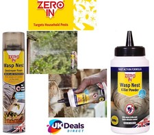 Image of Zero In Wasp Nest Killer Destroyer Spray Foam 300ml, Wasp Nest Powder 300g