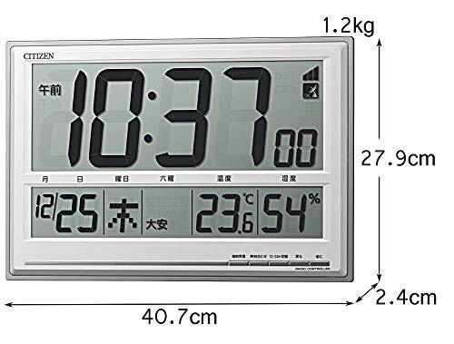 RHYTHM CITIZEN Table Clock Wall Clock Radio Clock with Temperature and Hygromete - Picture 5 of 7