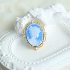 F18 Goddess Flora Flower Girl Mother Of Pearl Agate Blue Pendant Silver 925