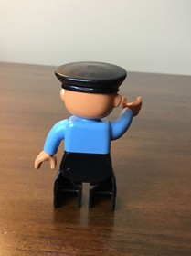 Lego Duplo Police Officer Blue Uniform Hat Tie Mini Figure Replacement Part