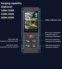 Digital Measuring Range Finder Laser Distance Meter Rangefinder W/ Camera View