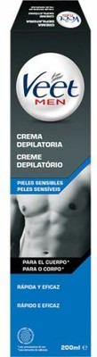 Veet Removal Hair Cream ויט קרם להסרת שיער לגבר 200מ ל לעור רגיש