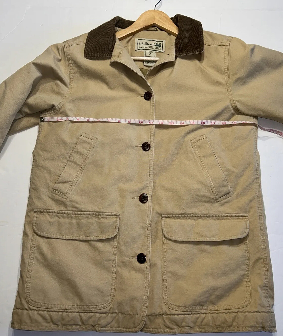 LL Bean Quilt Lined Field Jacket Barn Coat Chore Canvas Sz Women’s Med