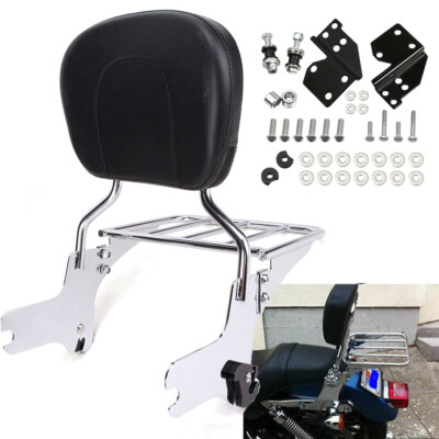 Passenger Backrest Sissy Bar w/ Hardware Kit For Harley Touring FLHR FLHX 97-08