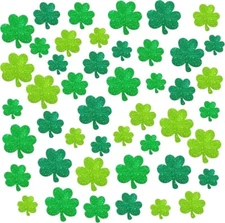 KatchOn, Glitter Shamrock Cutouts for Decorations - 45 Green 