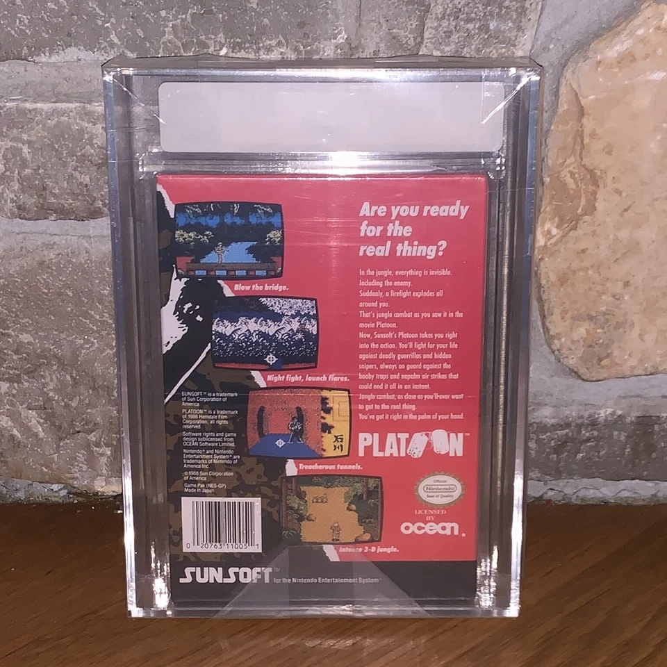 Brand New NES Platoon Factory Sealed H-Seam VGA 80 NM Silver Graded Game in Box - Image 2 of 4