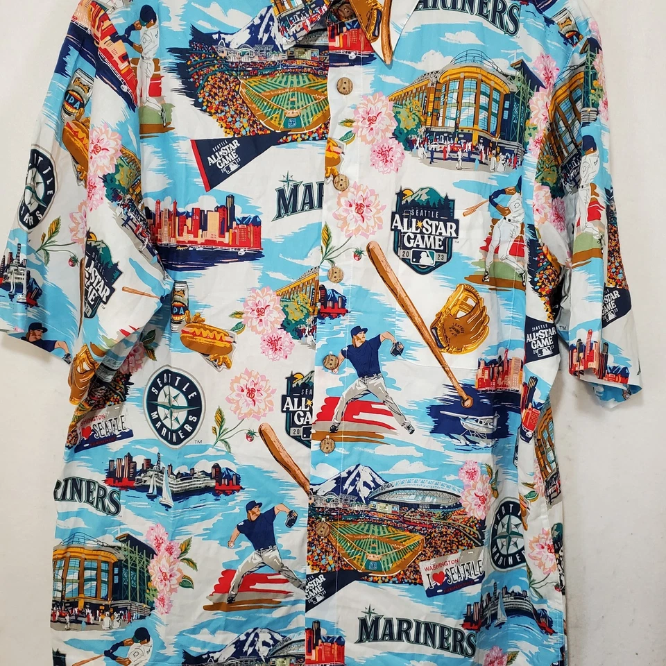 Seattle All Star Game Shirt Button Up Reyn Spooner Men's XL Short Sleeve NWT  - Image 3 of 4